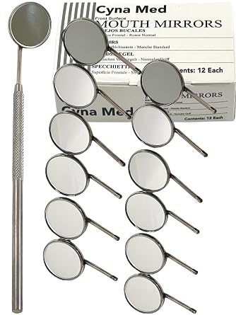 New Premium 12 x Dental Mouth Mirror Heads Cone Socket #5 Plain, A+ Quality