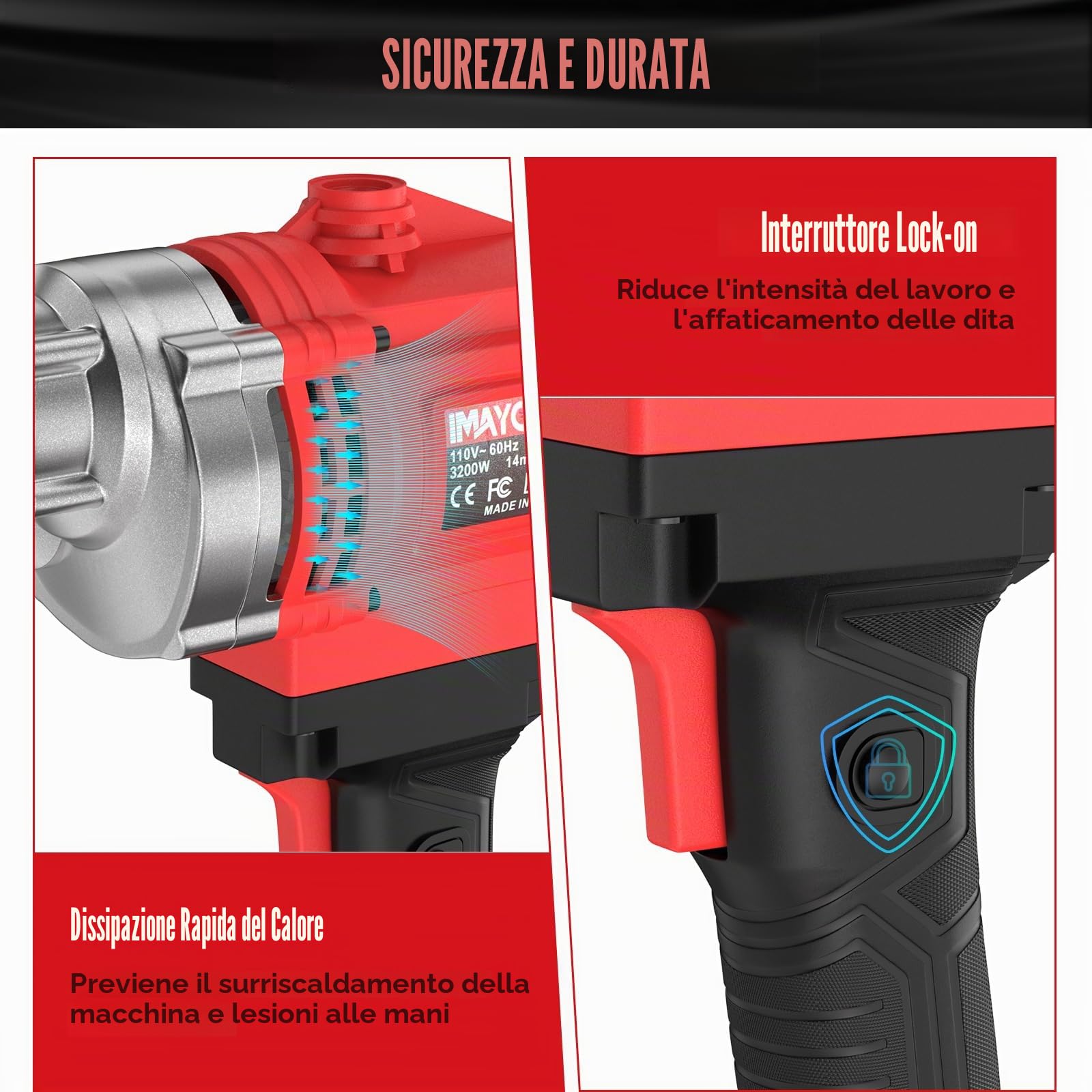 IMAYCC 3200W Betoniera Elettrica per Trapano, 2 in 1 Foro e Miscelatore Multifunzionale Miscelatore per Malta Portatile per Miscelazione di Vernice,Liquame di Cemento,Calcestruzzo, Malta, Foraggio,