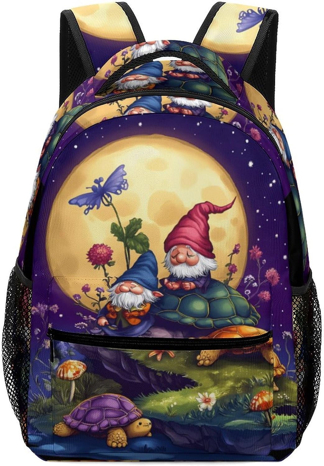 Gnomes Moon Laptop Backpack Lightweight Travel Daypack Shoulder Bag for Men Women