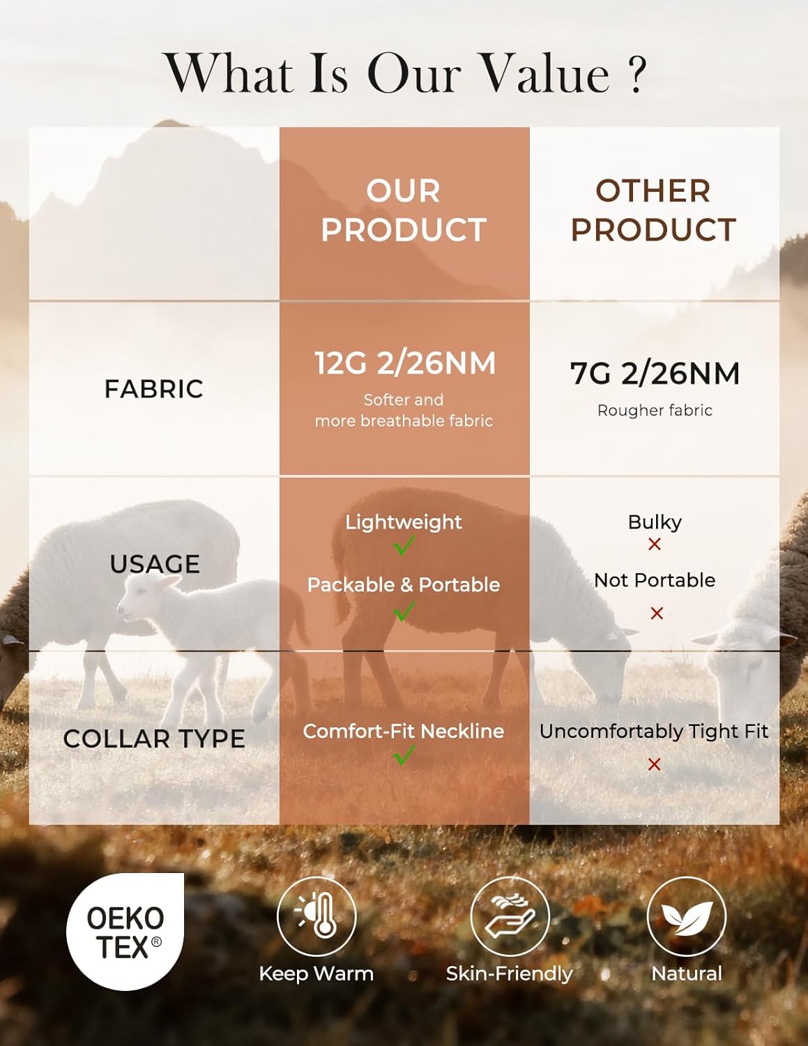 GRACE KARIN Cashmere Sweaters for Women Merino Wool Long Sleeve Sweater Casual Fall Crew Neck Sweater with Socks 2026 - Image 7