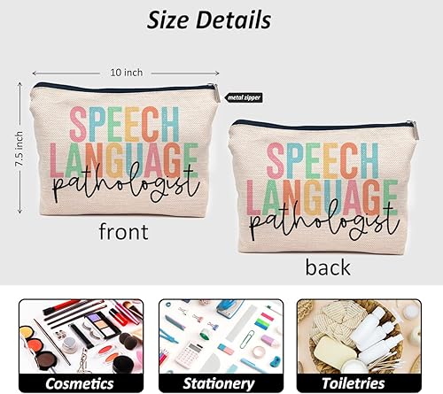 Miniatura 6 de IWXYI SLP - Bolsa de maquillaje para patólogos del habla y lenguaje, bolsa de maquillaje para patólogos del habla y lenguaje, bolsa con cremallera,