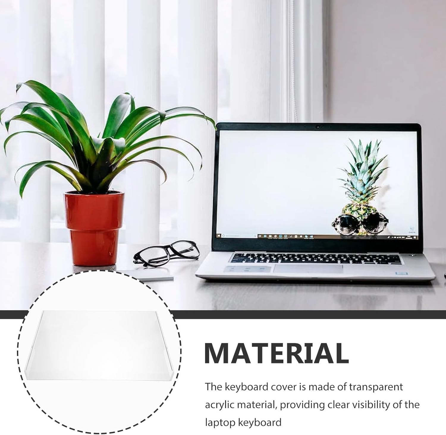 Levemolo Acrylic Keyboard Protector Cover for 17.3 Inch Laptop Dustproof Keyboard Shield Compatible with 440x295x40mm Notebook for Office and Home Use