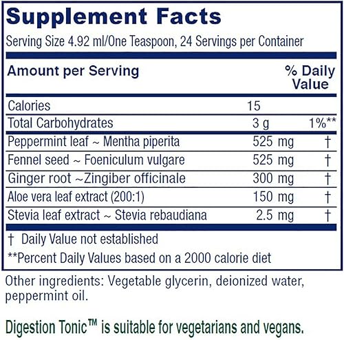 Miniatura 2 de Vitanica Suplemento tónico de digestión, gases y alivio de la hinchazón, orgánico, mejora la función digestiva y la salud intestinal, para mujeres y