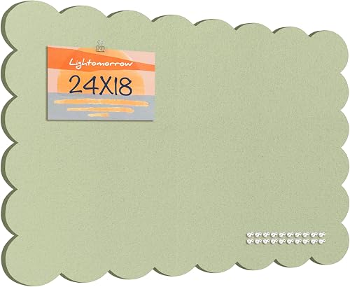 Scalloped Bulletin Board 24x18 inches, Decorative Felt Pin Board for Wall