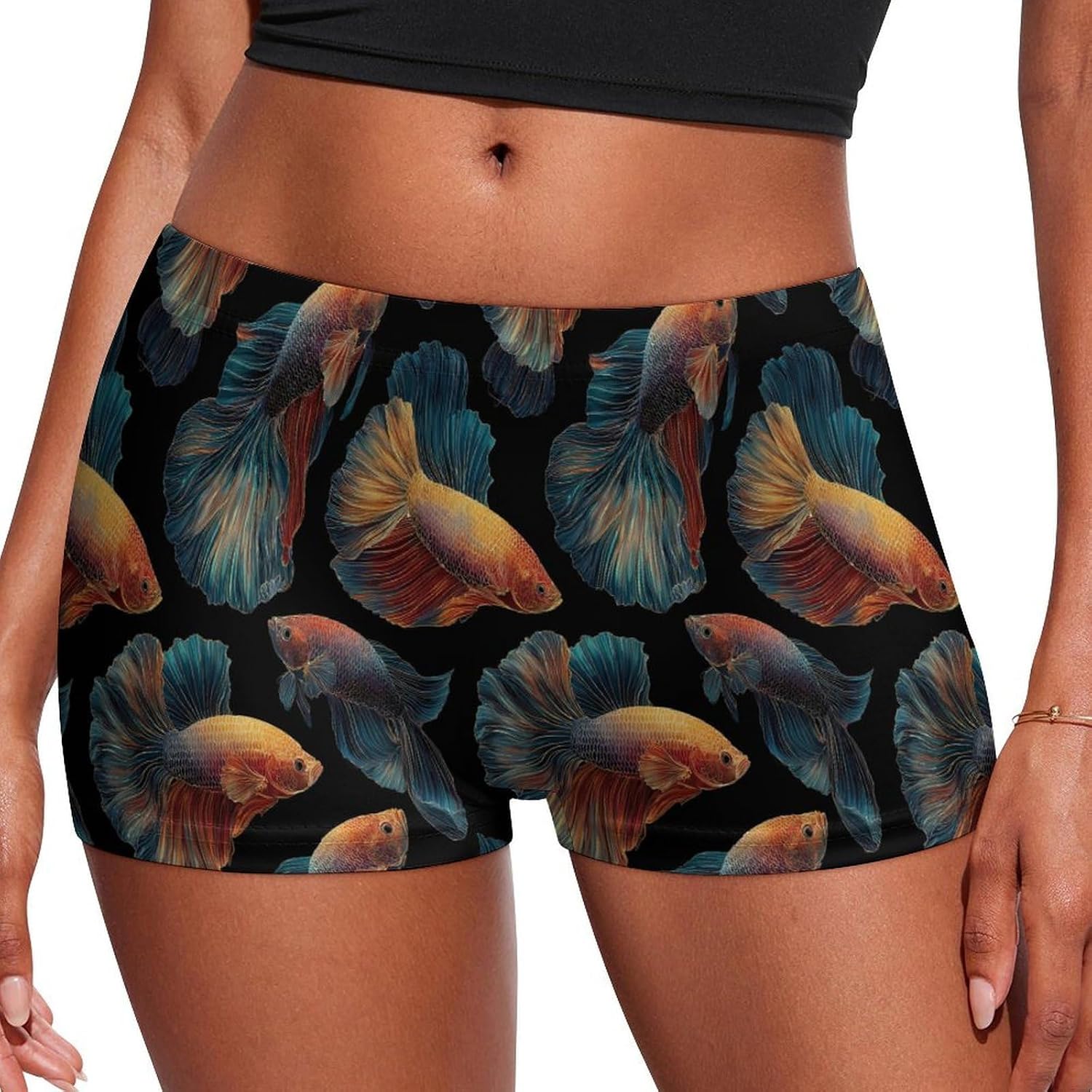 Betta Fish Fashion Women's Boxer Briefs Breathable Underpants Trunks Stretch Underwear