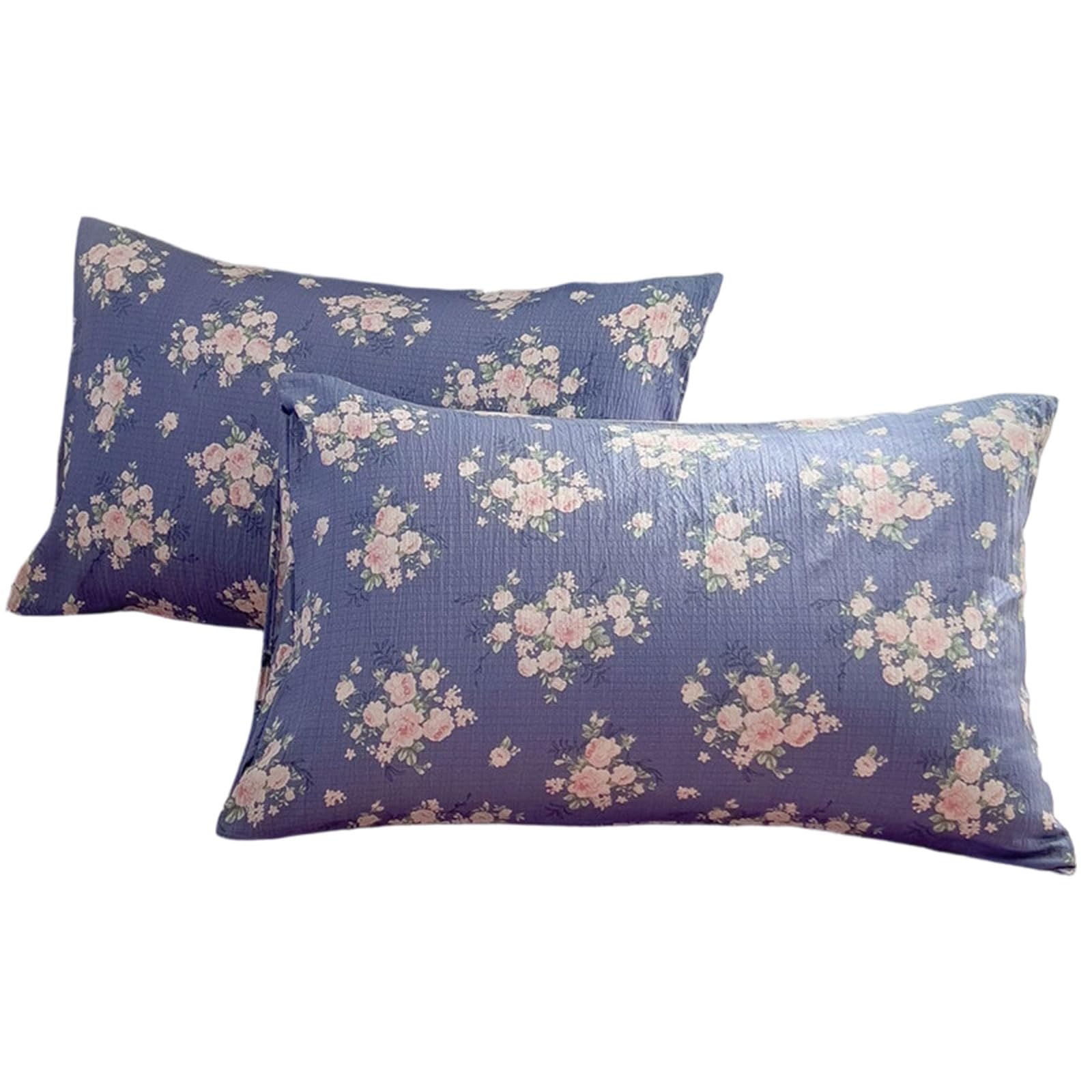 Nucelit Pillow Cover Pack of 2 Sturdy Machine Washable Polyester Double Gauze Pillowcase for Sensitive Skin Breath Pillow Cover