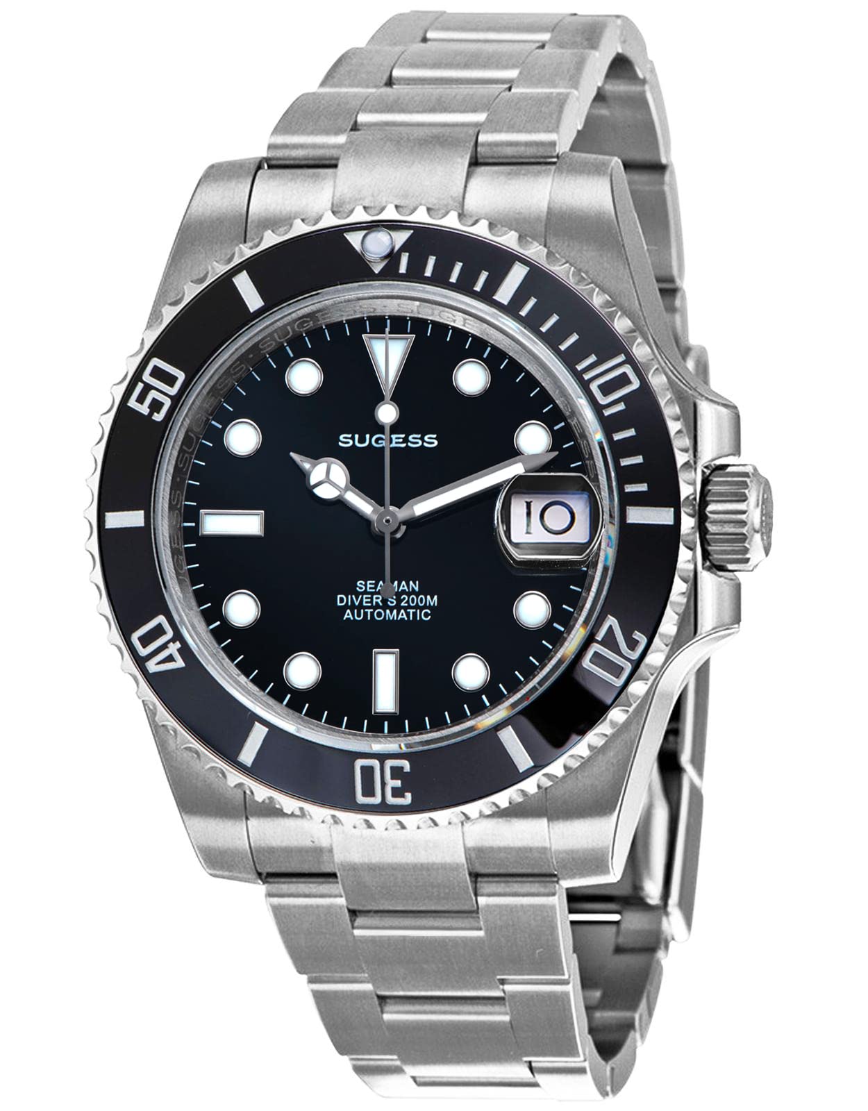 High-Beat 28800 bph Ocean Star 200M Wasserdichtigkeit 316L Edelstahl Keramik Lünette Automatik Mechanische Taucher Herren Armbanduhr SW116610LN, Silber, Armband