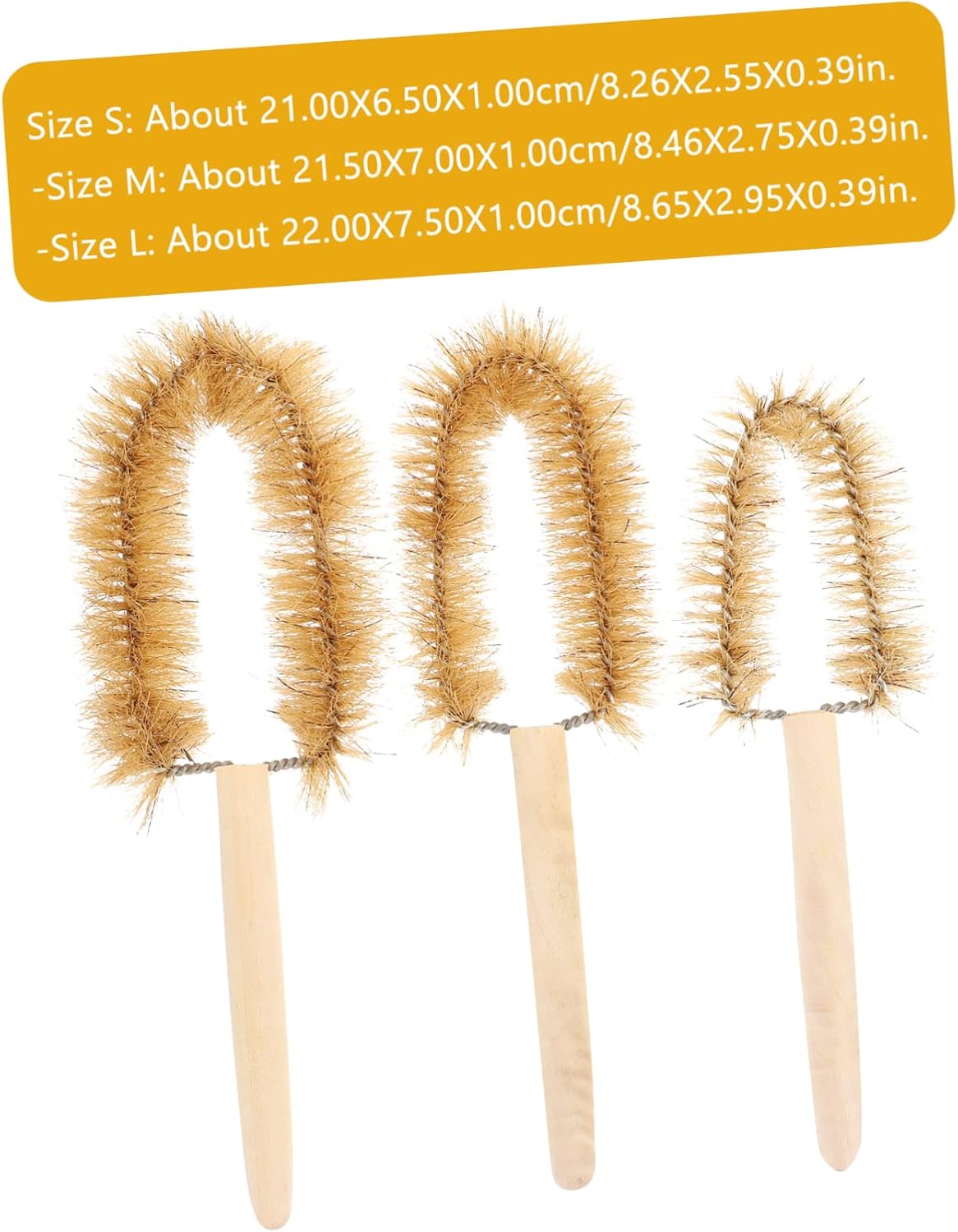 CALLARON 6pc Beaker Brush Set Cleaning Lab Beakers Bristle Brush for Cleaning Wood Handle Reusable