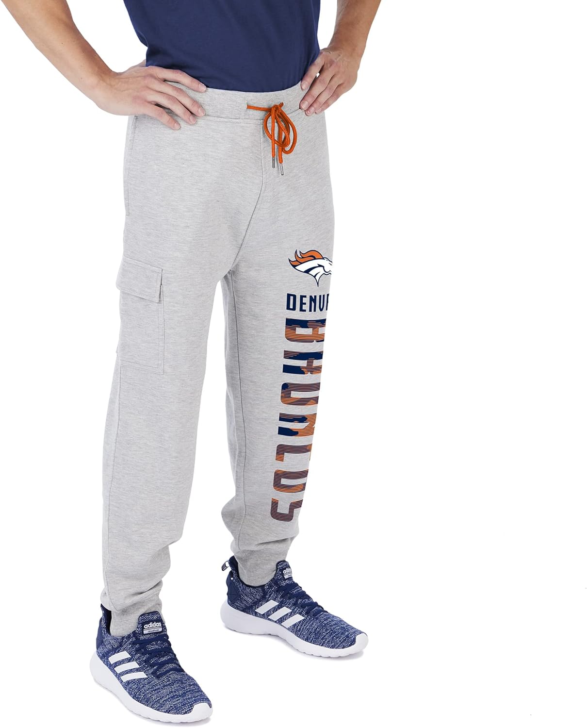 Zubaz Men's NFL Heather Gray Cargo Sweatpants