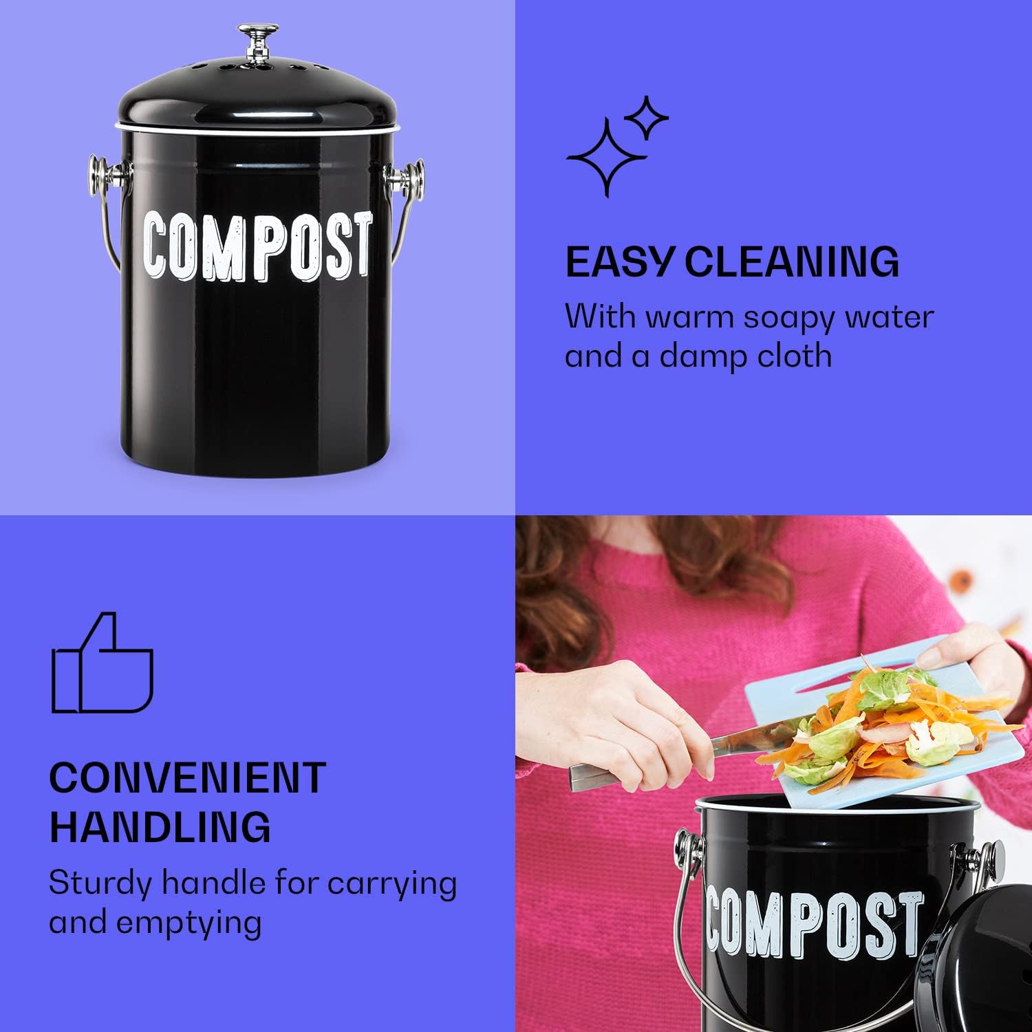 Buy Granrosi Compost Bin Kitchen, Kitchen Compost Bin Countertop