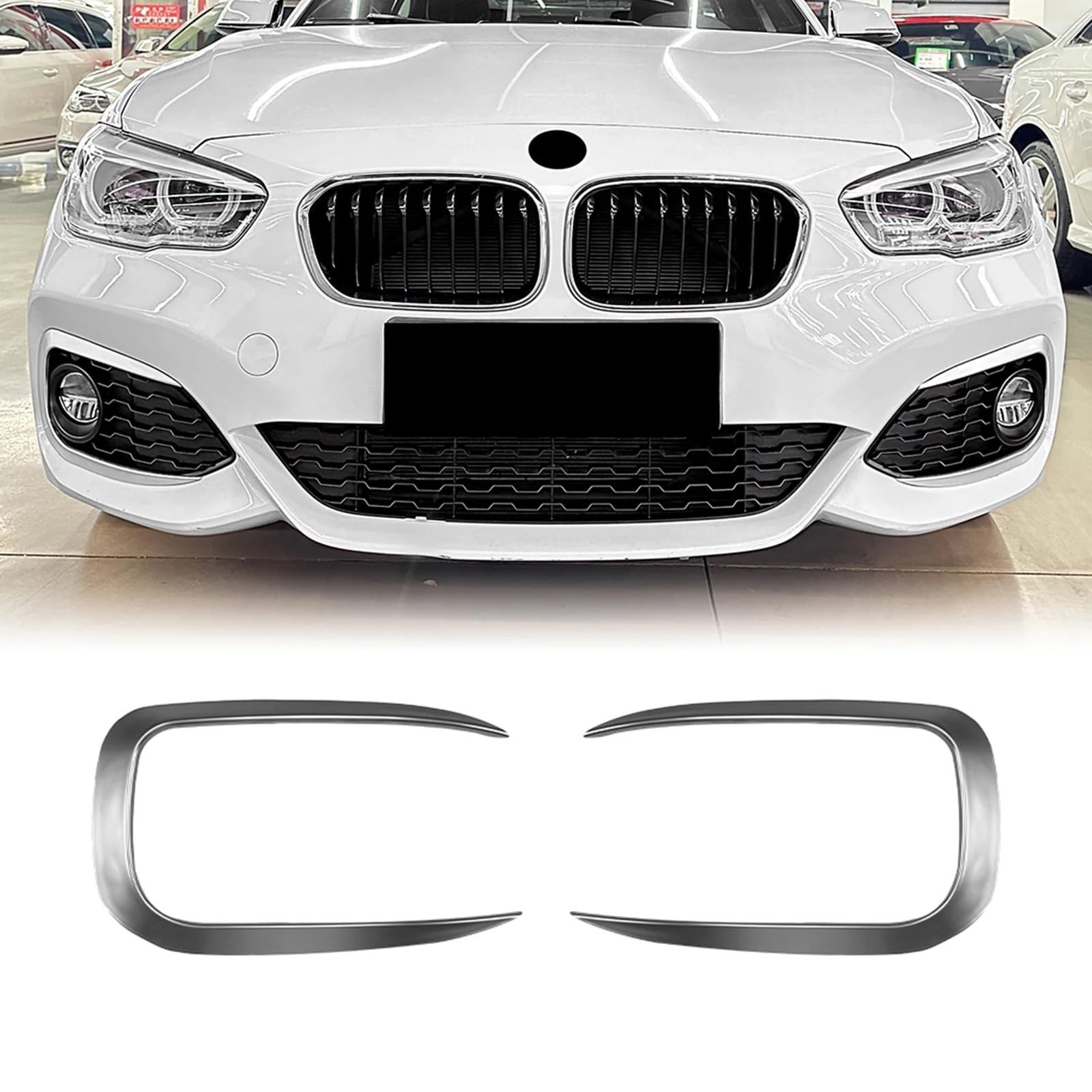 Szufla Wlotu Powietrza Maski Pasuje do BMW serii 1 F20 F21 MSport 120i przedni zderzak boczna pokrywa nawiewu tapicerka światło przeciwmgielne wlotowa rama maski(Carbon Fiber Look)