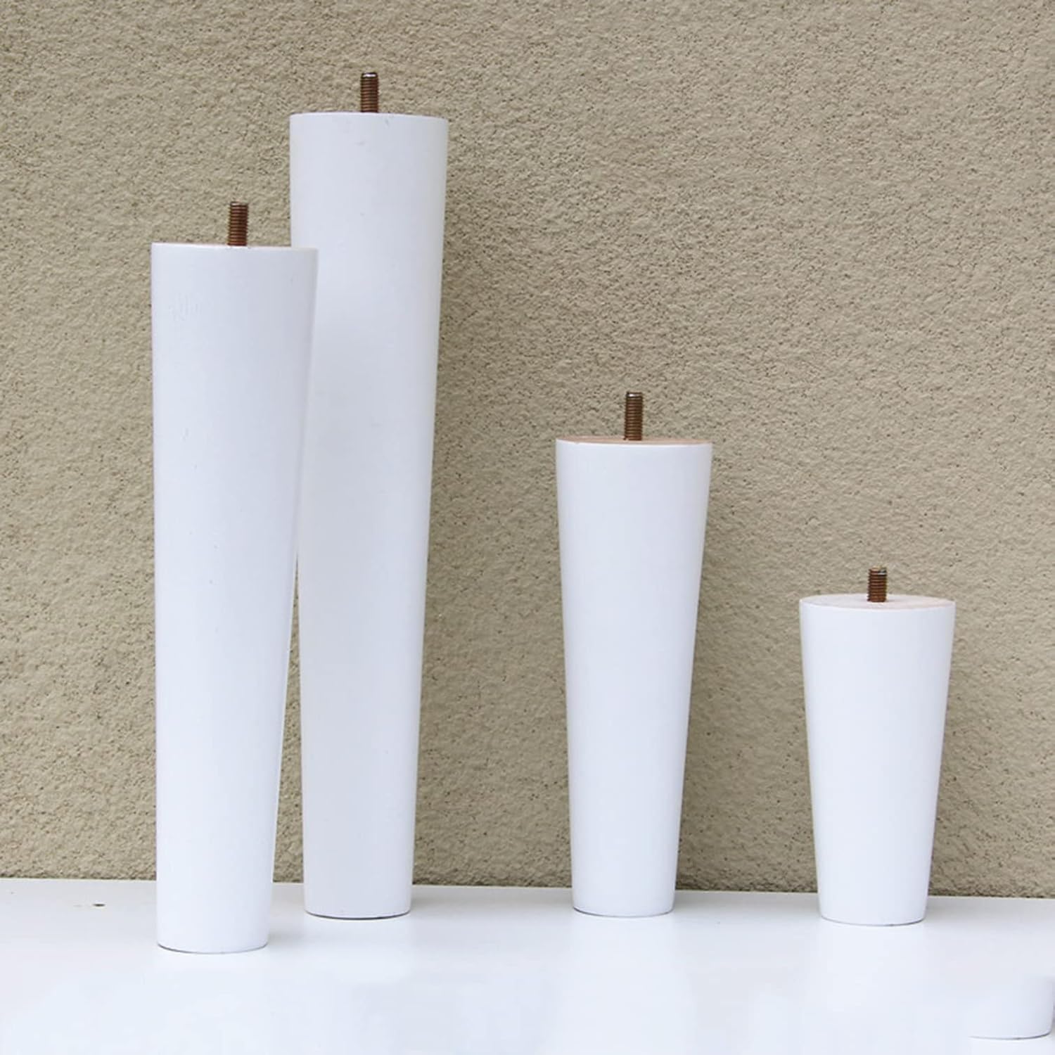 木製椅子テーブル脚 4個、無垢材家具脚、M8ボルトテーパーソファ脚、ベッドキャビネットソファ食器棚アームチェアテーブルデスクオットマ