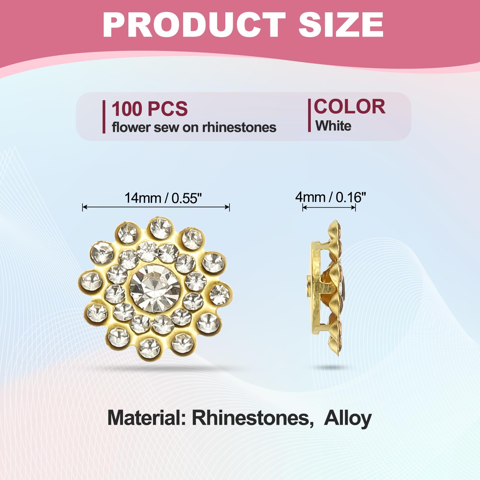 PATIKIL 100 Pcs Sew on Rhinestones - Image 2