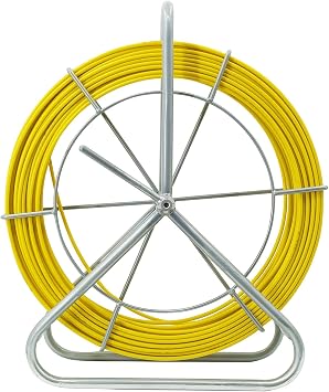 4.5MM 250FT Duct Rodder Cable Pulling Rod Fiberglass Duct Rod Fish Tape Puller Wire Cable Running Rod with Cage