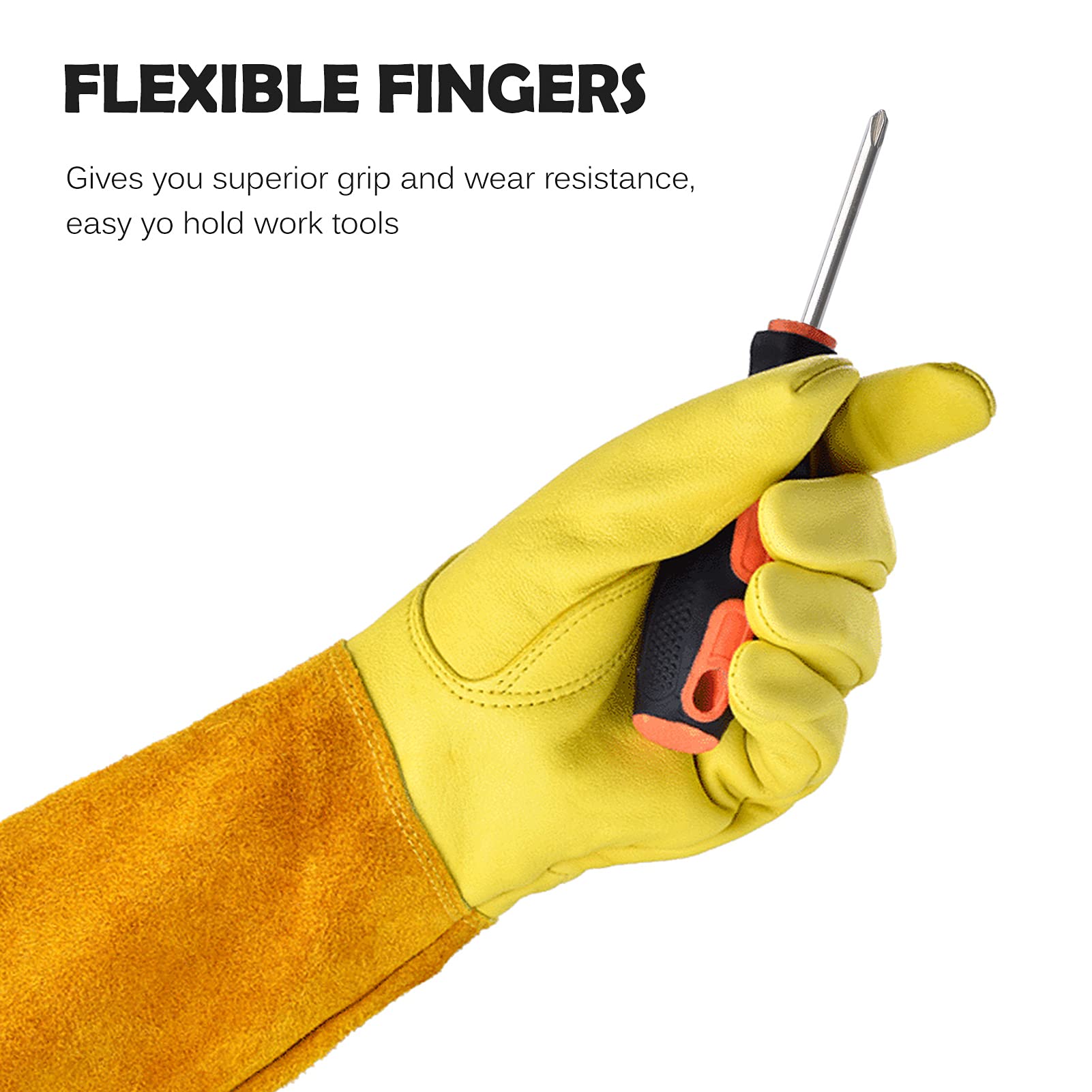Guantes Cuero Para Soldar O Calor Reforzado Largo | Cuotas Sin Interés