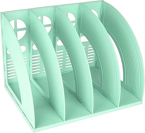 Miniatura 8 de SAYEEC 2 Pcs Magazine Holder, Gray Desk File Organizer Plastic 3 Compartment File Holder Folder, Stand File Divider Document Cabinet Rack Book