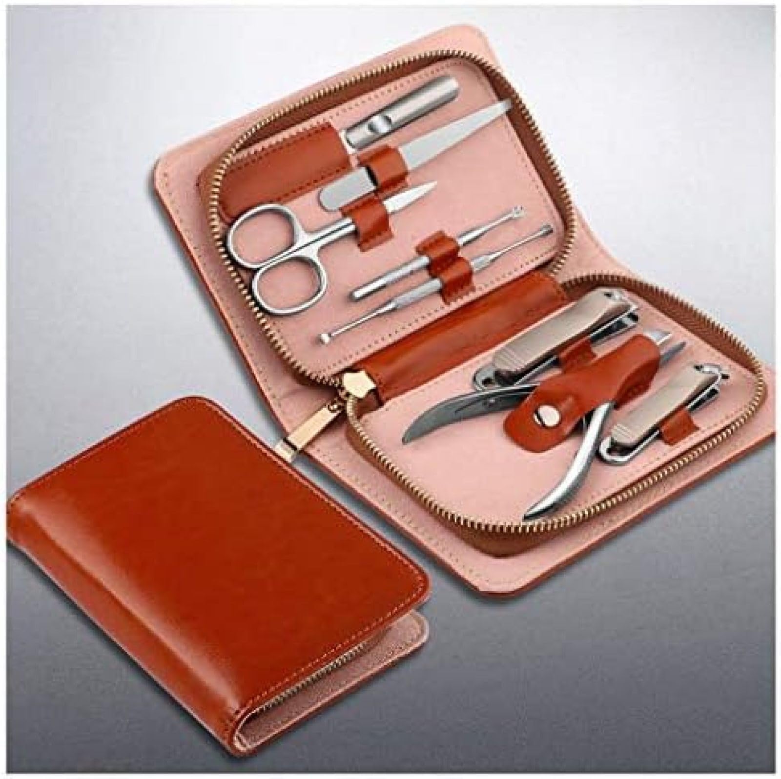 Set Manicure, Tagliaunghie, Tagliaunghie Set Tagliaunghie Neri Set Da 8 Pezzi Strumenti Professionali Per Unghie Per Pedicure Set Bellezza Da Uomo Set Per Manicure E Pedicure Portatile Da Viaggio