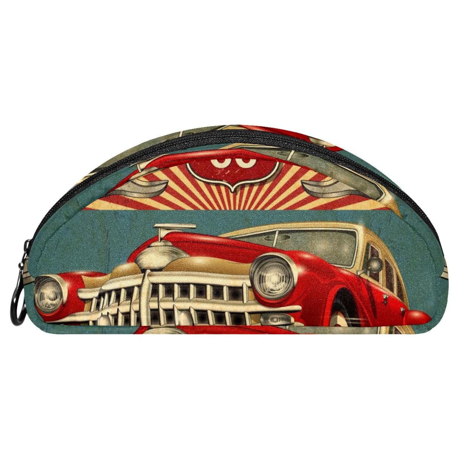 Stationery Case Red Vintage Car Organizer Portable Pencil Case Cosmetic Bag Organizer Makeup Boxes
