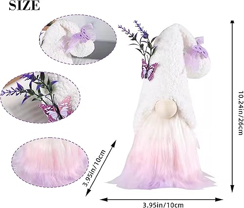 Miniatura 3 de Decoración de gnomos de lavanda morada para el hogar, primavera, verano, gnomos, gnomos, bandeja escalonada, decoración para cocina, gnomos de