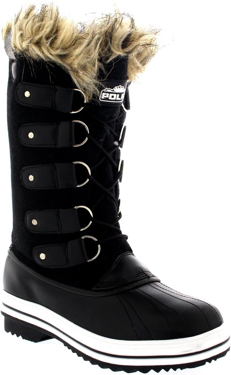Women's Lace-Up Winter Snow Rain Boots with Rubber Kuwait Ubuy