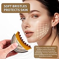 Vista 4 de Cepillo Facial de Contorno Linfático Mejorado, Cepillo de Drenaje Linfático, Masajeador de Drenaje Linfático en Seco, Diseñado ergonómicamente