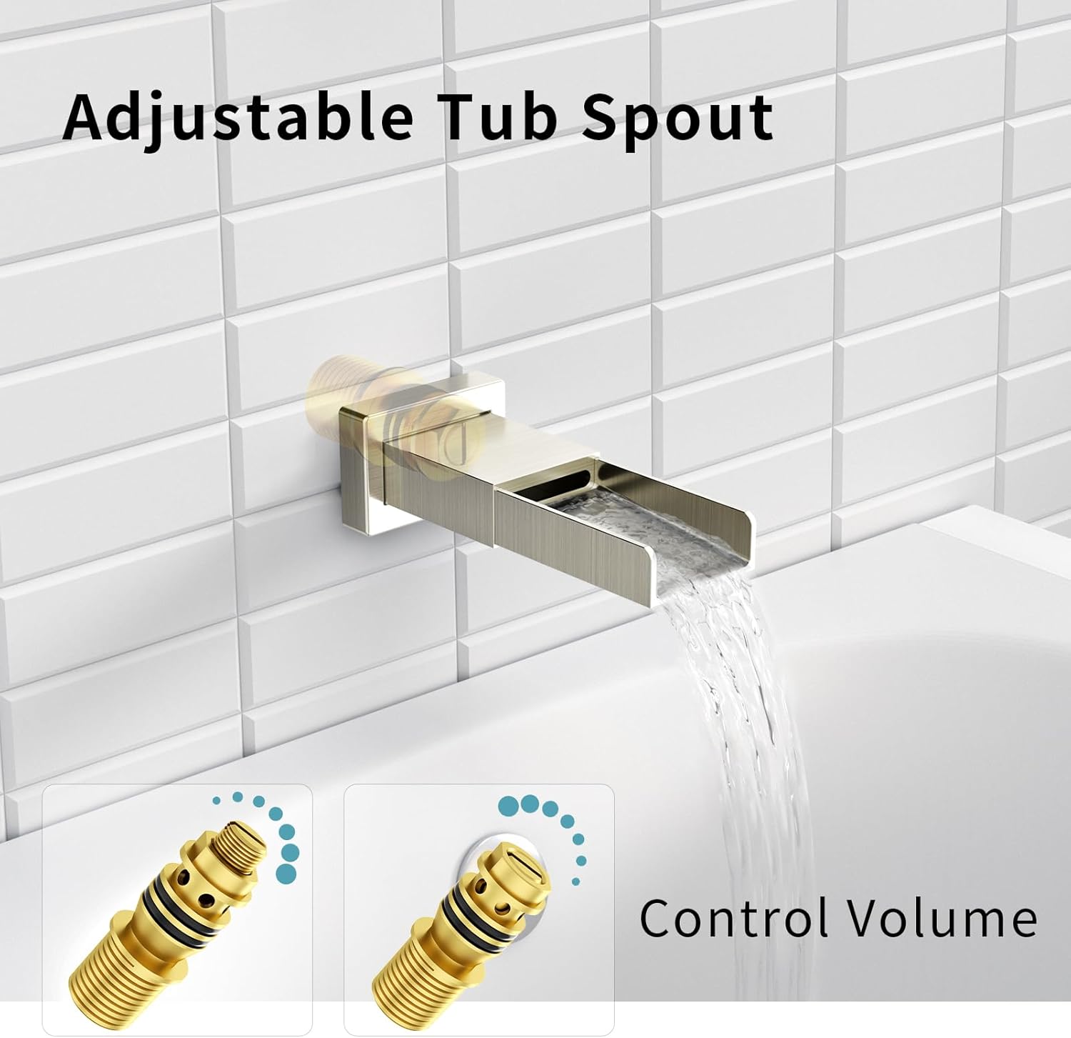 SR SUN RISE 10 Inches All Metal Bathtub Faucet Set Shower System with Tub Spout Square Rain Shower Head and Handheld Combo Shower Fixtures, Modern Valve and Trim Kit, Brushed Nickel