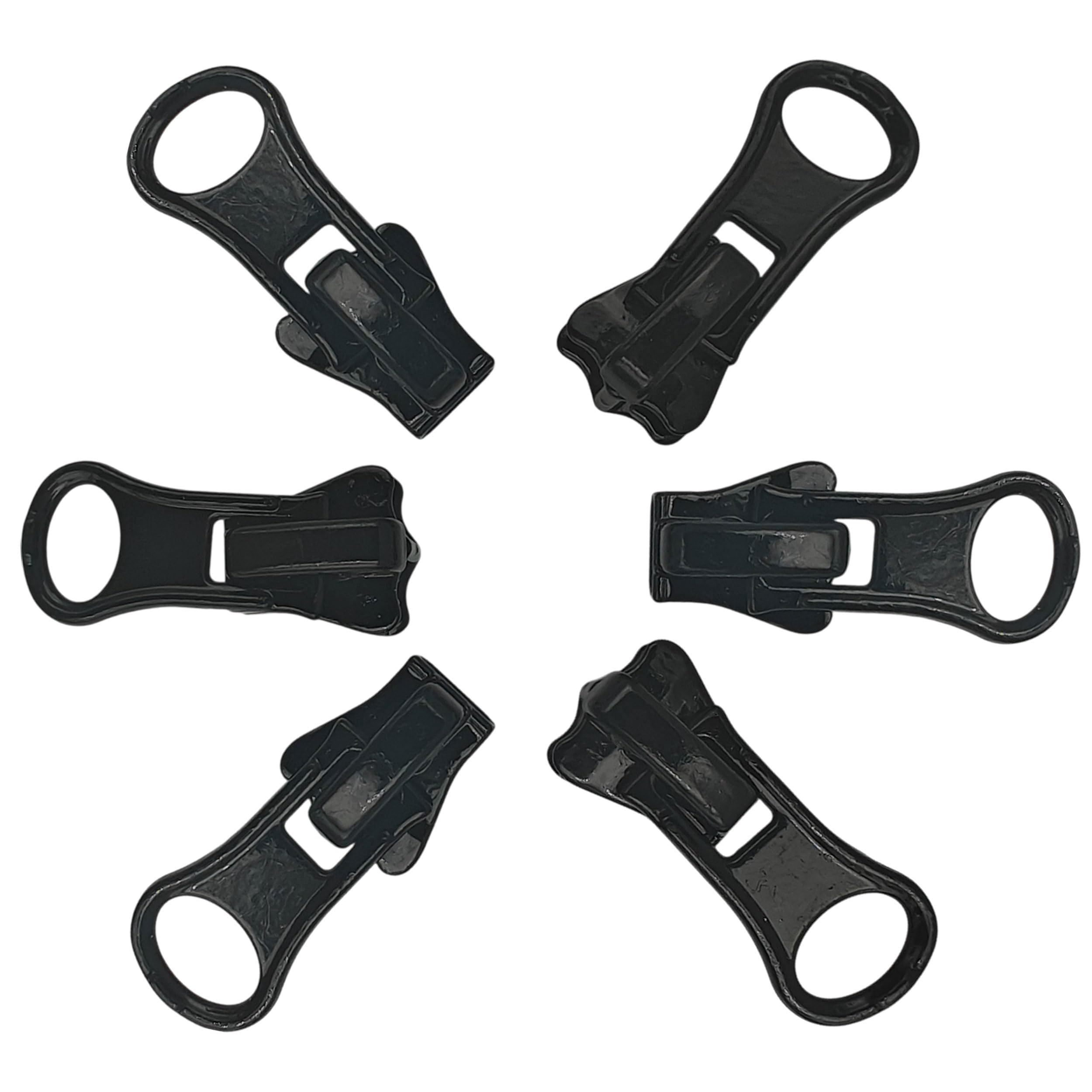 Zips & Bobs Black Donut (50Pc) Spare Pullers For Chunky Type Zip Size #5 Slider Replacement Zipper Fastener Fixing (Black Donut (50Pc))