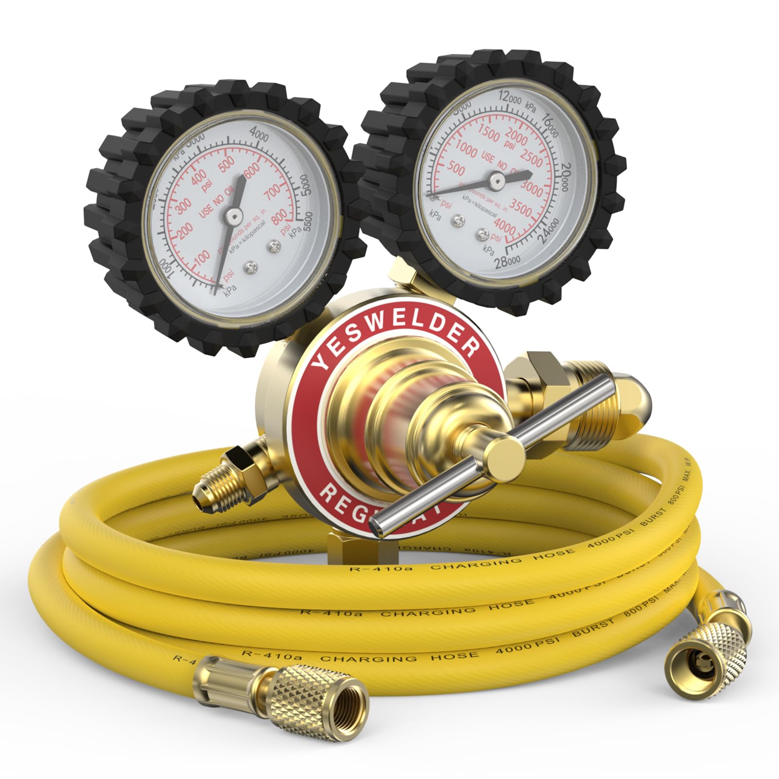 YESWELDER Nitrogen Regulator with Hose, 0-800 PSI and 0-4000PSI Output