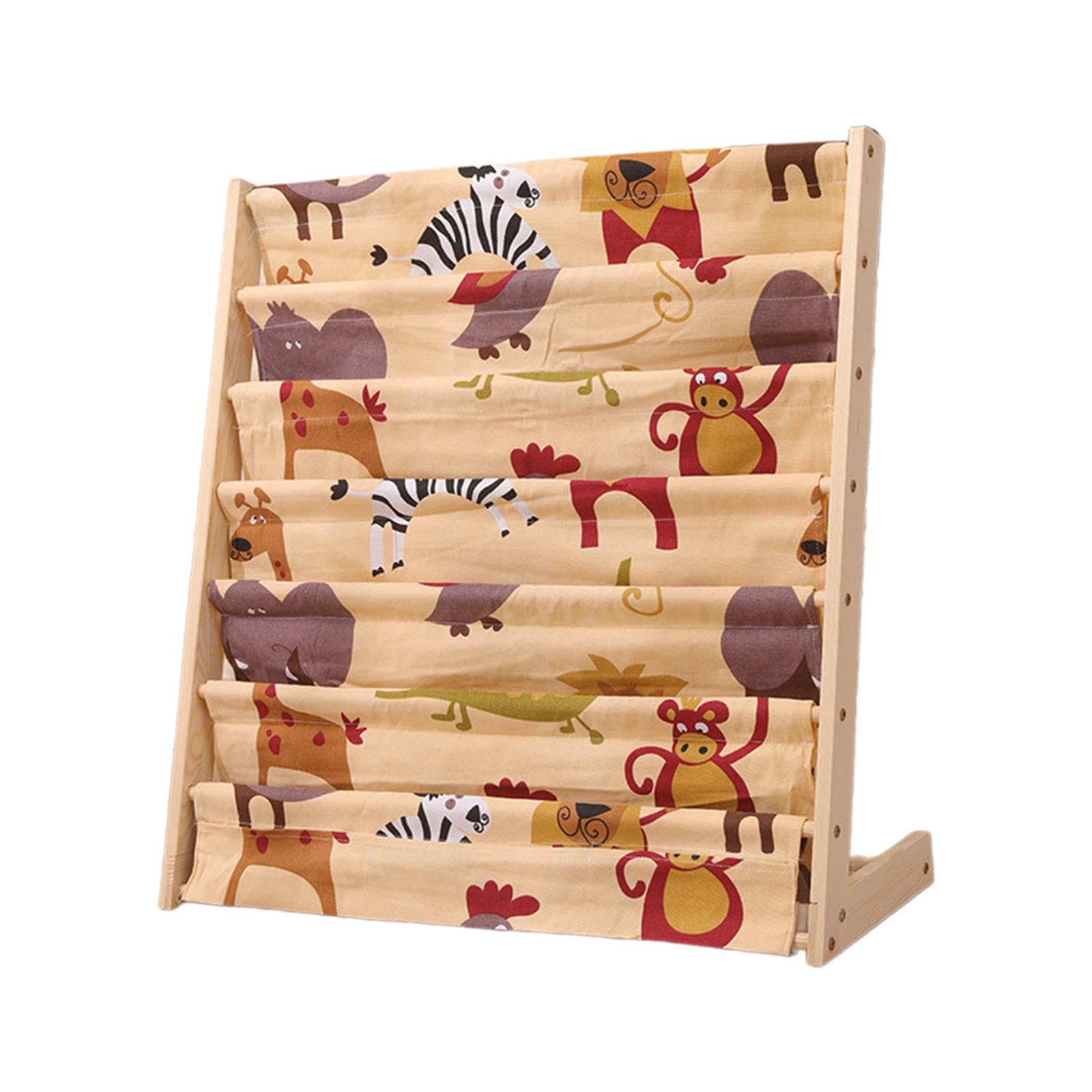 Libreria per bambini, organizer per libri illustrati per bambini, design con animali carini, 60 x 30 x 80 cm
