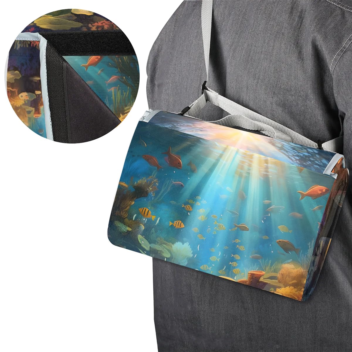 Tropic - Manta de picnic cuadrada para interiores y exteriores, impermeable, plegable, para camping, playa, parque, reuniones familiares