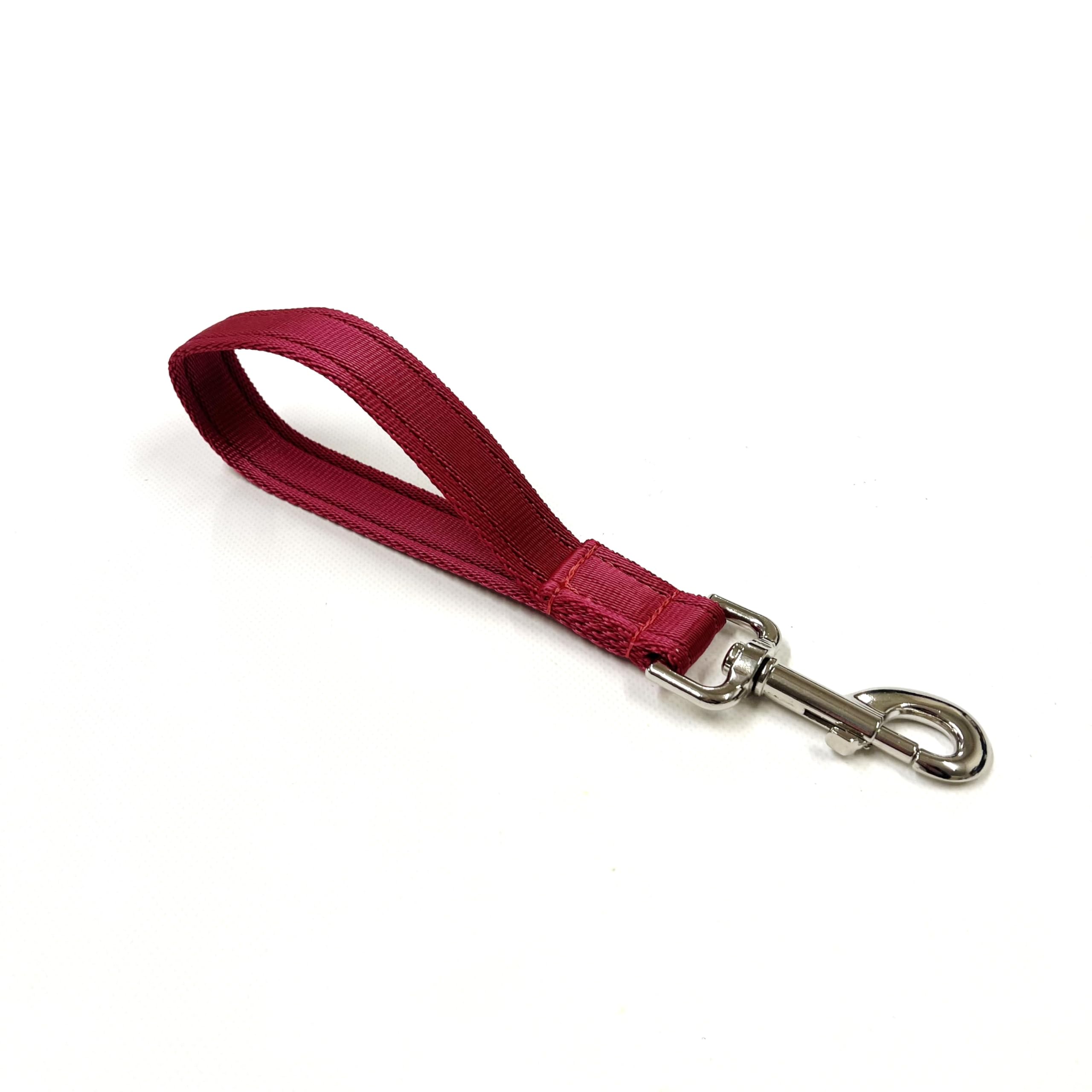 10" Short Close Control/Traffic Control Dog Lead Leash 25mm Cushion Webbing In (10" Burgundy) — image 1