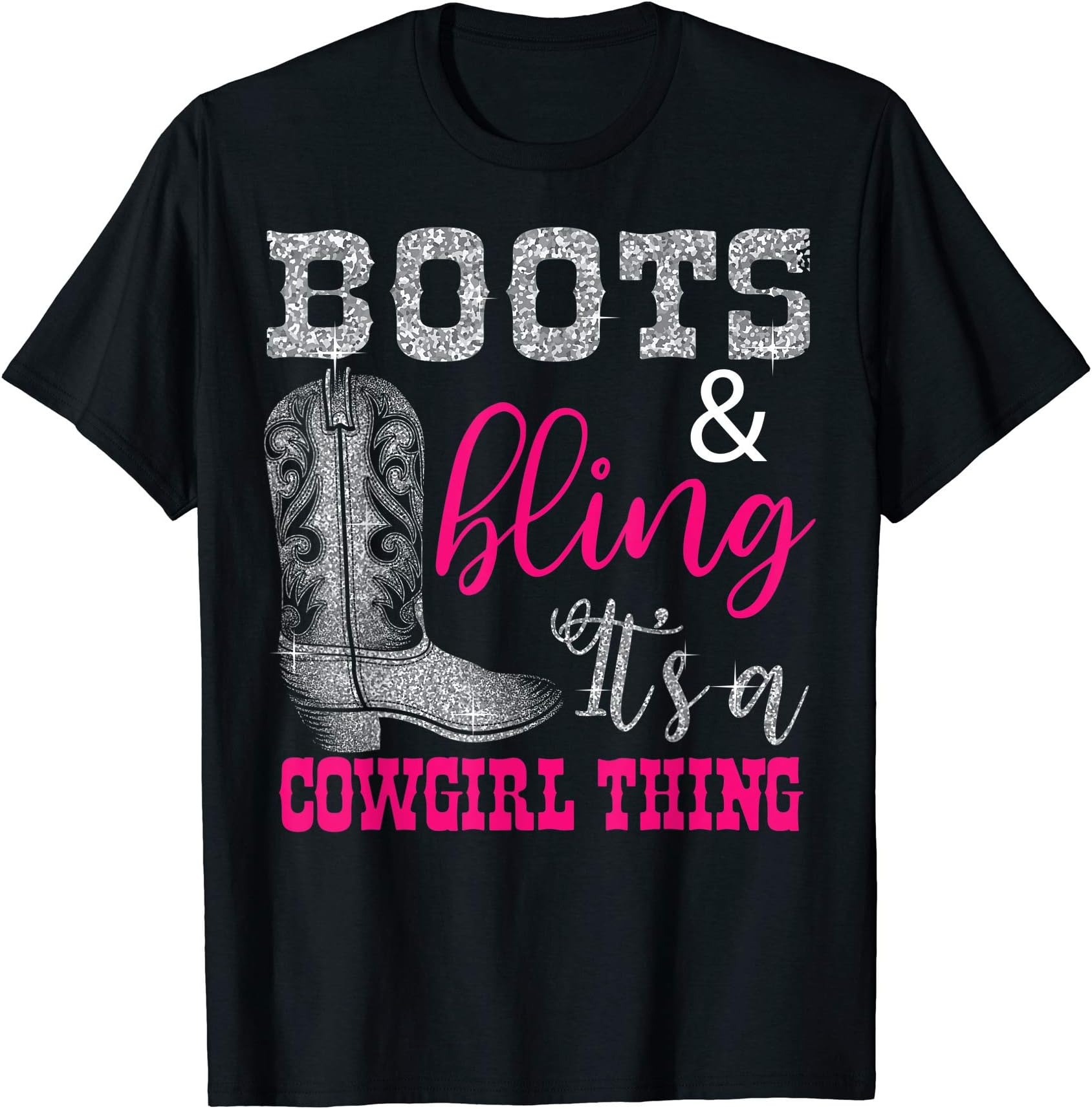 Cool Western Horse Lovers Teens Youths DesignsFunny Cowgirl Boots Bling Women Sleeveless Gift Cute Love Country Life T-Shirt, Black