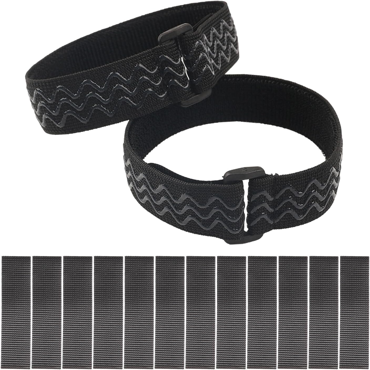 12 Backing Strips, 2 Knee Straps, Non-Marking Elastic Straps for High Boots