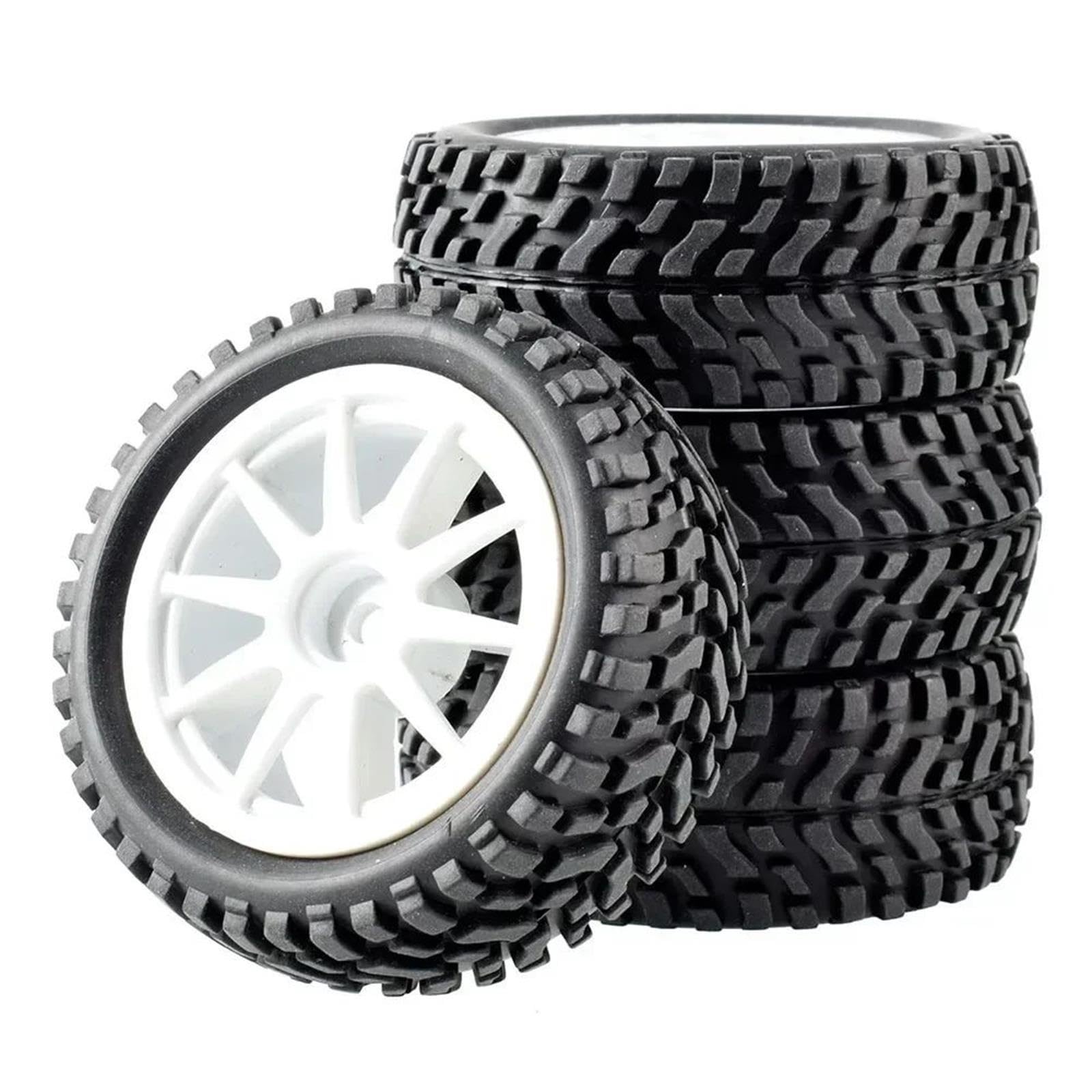 Rueda Neumáticos Goma, Bujes Hex 75mm 4Uds para Tamiya 1/12 1/14 1/10 RC