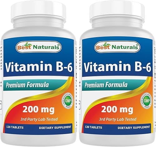 Best Naturals Vitamina B6 200 mg para adultos, 120 tabletas (120 unidades (paquete de 2))