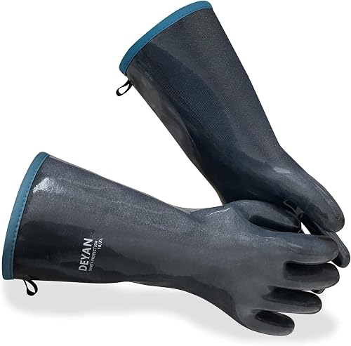 DEYAN Silicone BBQ Gloves, 600°F Heat Resistant Oven Mitts for