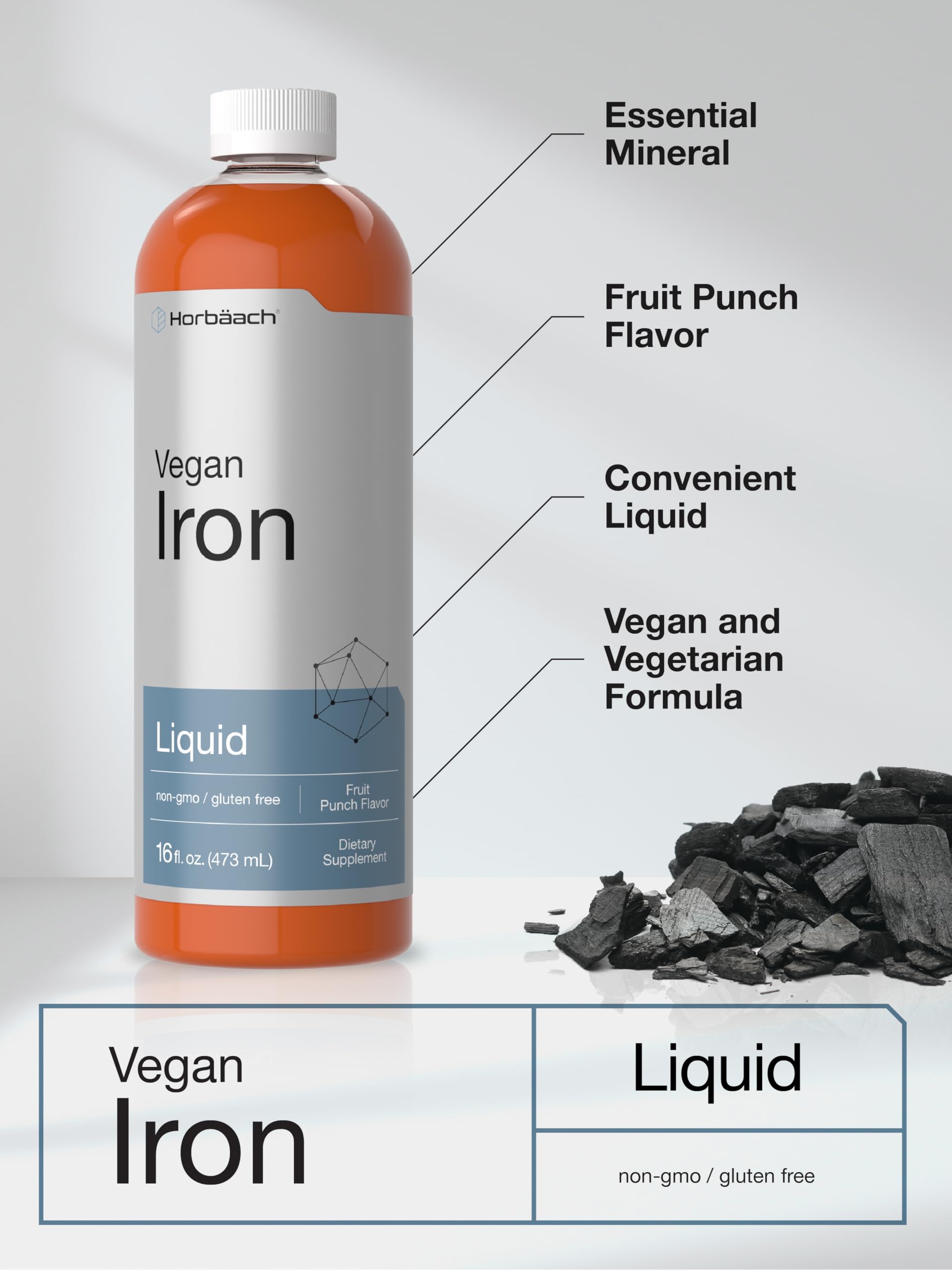 Horbäach Iron Supplement Liquid | 16 fl oz — Amazon image 4
