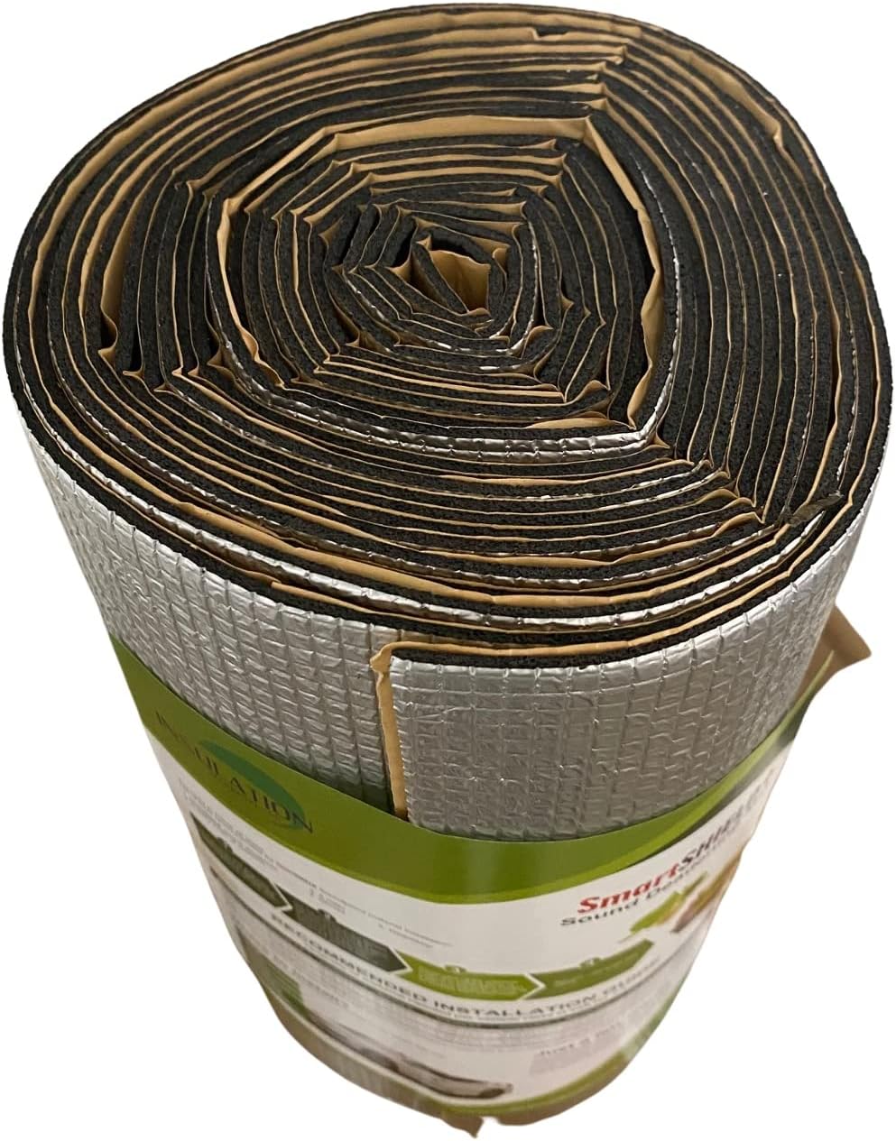 SmartSHIELD 16" x 28ft., 36 Sq. Ft. Car Noise Sound Deadening Mat, Heat Insulation Closed Cell Foam - Self Adhesive - Aluminum + XPE Foam + Glue (Thickness 118 mil / 0.118 inches / 3mm)