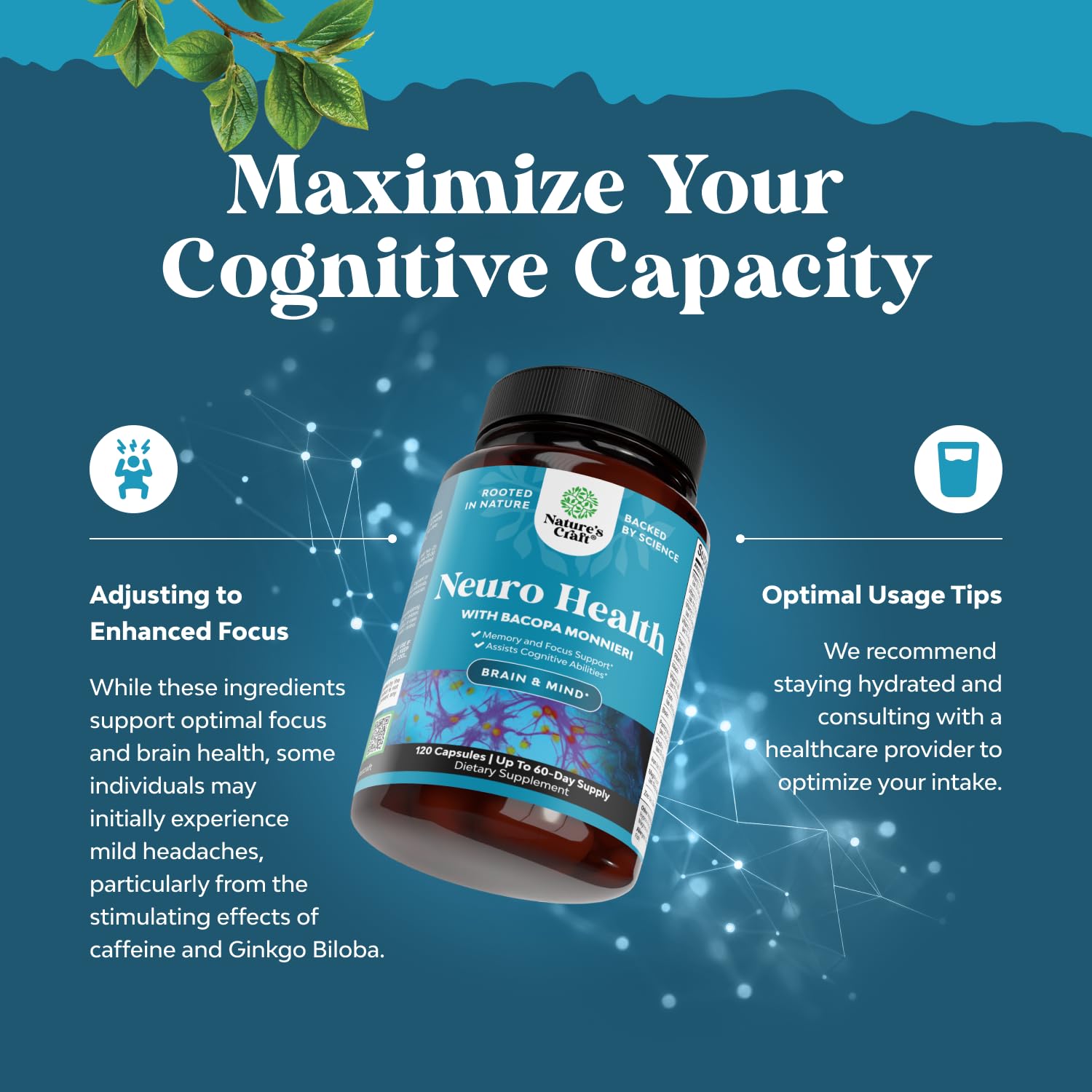 Neuro Health Brain Supplements for Memory and Focus - Nootropic Pills 120ct — Amazon image 2