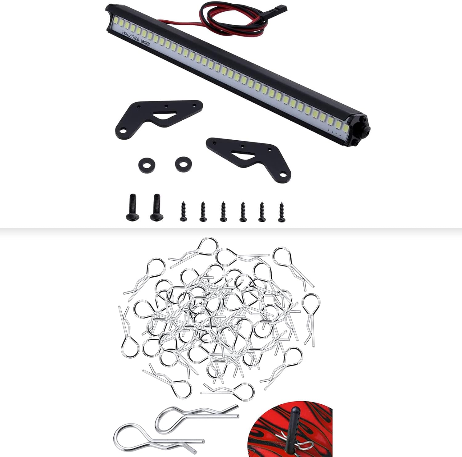 Hobbypark RC Body Clips 1.2 mm Rod & LED Light Bar Kit