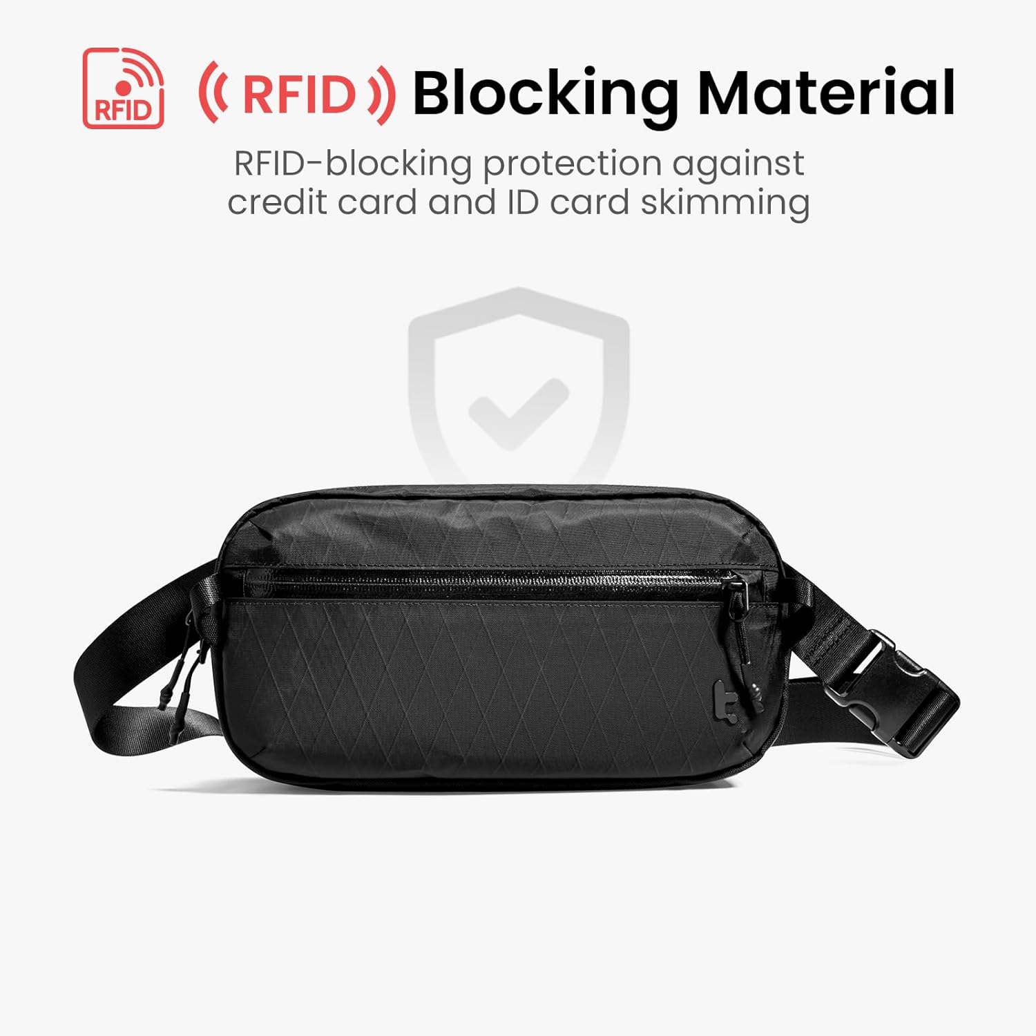 tomtoc 3.5L X-Pac Sling Bag with RFID Blocking, Crossbody Bag Minimalist Chest Shoulder Pack for Men/Women, Water-resistant Lightweight Casual Funny Pack for Travel/Daily Commute - Image 5