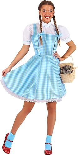 Miniatura 2 de Jerry Leigh Disfraz de Dorothy del mago de Oz para mujer, vestido azul de Kansas Girl para cosplay de película, obras escolares y Halloween