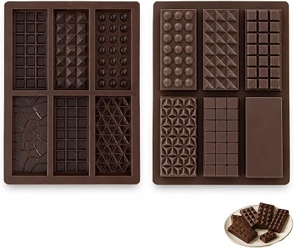2 PCS Chocolate Bar Moulds, Deep Chocolate Moulds with 6 Cavity Molds