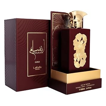 Lattafa Pride Ansaam Gold Fruity, Floral, Sweet, Musky Eau de Parfum Spray Long-Lasting Fragrance for Unisex, 3.4 Ounce / 100 ml