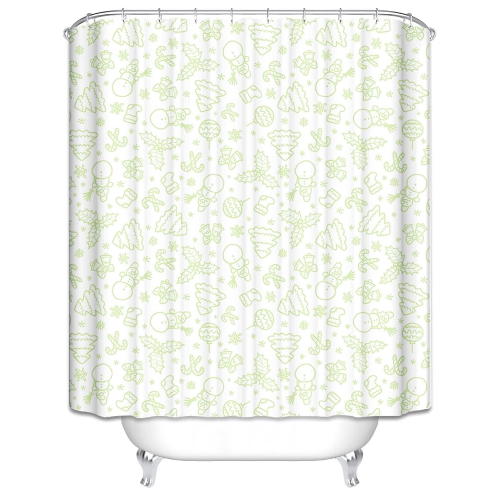 Rideau de douche en tissu épais imperméable et anti-moisissure 220x180cm vert