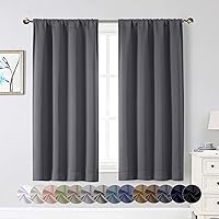 Vista 84 de Cortinas opacas para dormitorio, sala de estar, juego de 2 paneles de 54 pulgadas de largo, cortinas de oscurecimiento de habitación con aislamiento