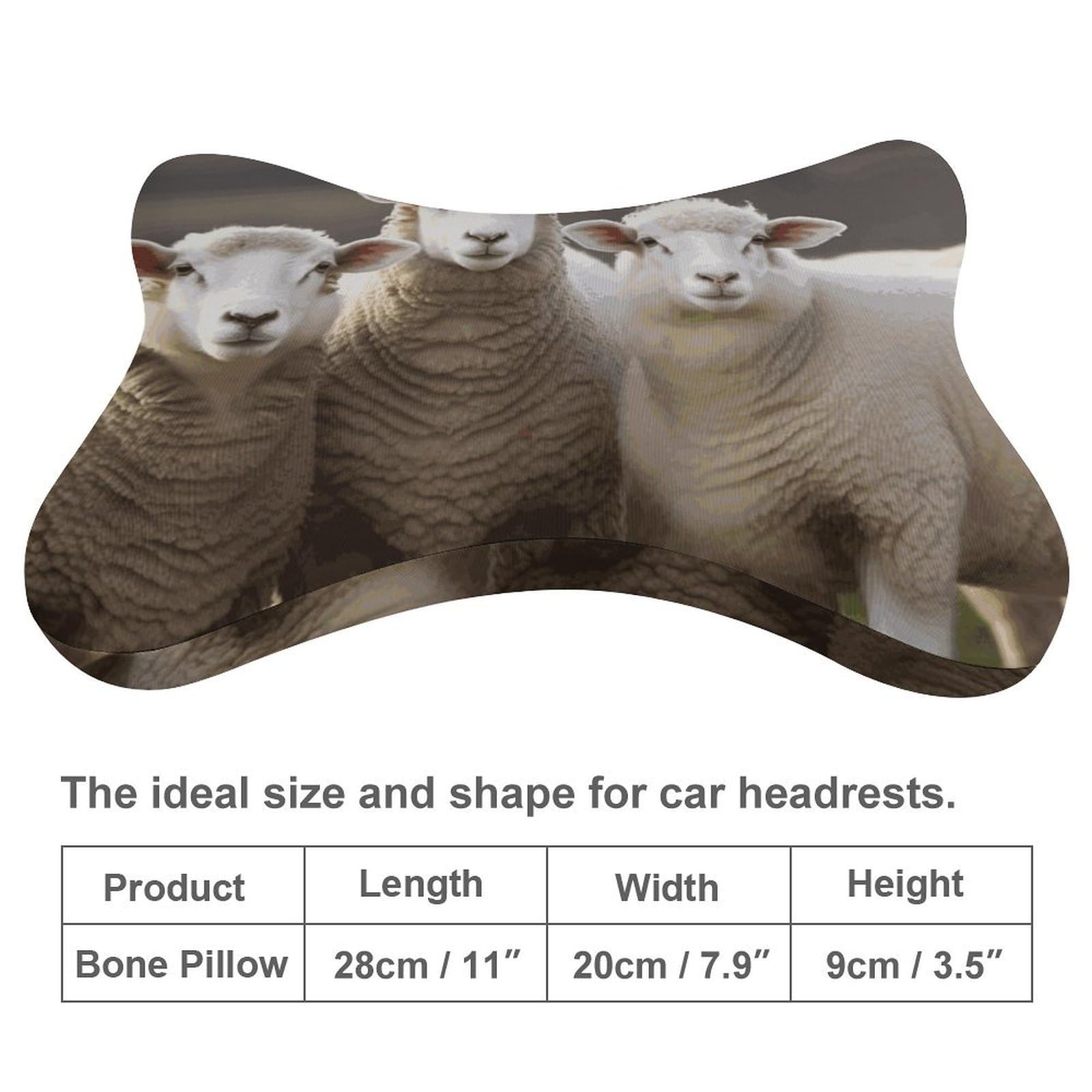 Almohada de oveja y cordero, núcleo de almohada de espuma viscoelástica, cojín, proporciona apoyo para el cuello, almohadas de coche para viajes y oficinas en casa.