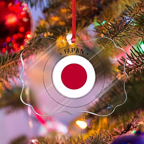 Vista 8 de Bandera nacional de Kuwait, decoración de árbol de Navidad de acrílico, adorno de recuerdo de la ciudad, adorno colgante para árbol de Navidad