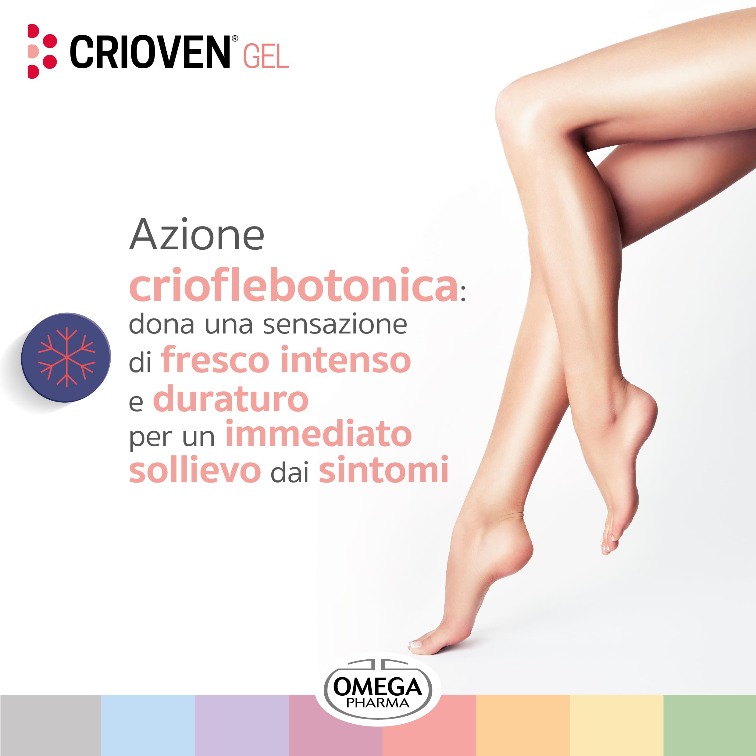 Omega Pharma - Crioven Gel Effetto Freddo a base di Centella Asiatica, Sollievo per Gambe Gonfie - 120 ml
