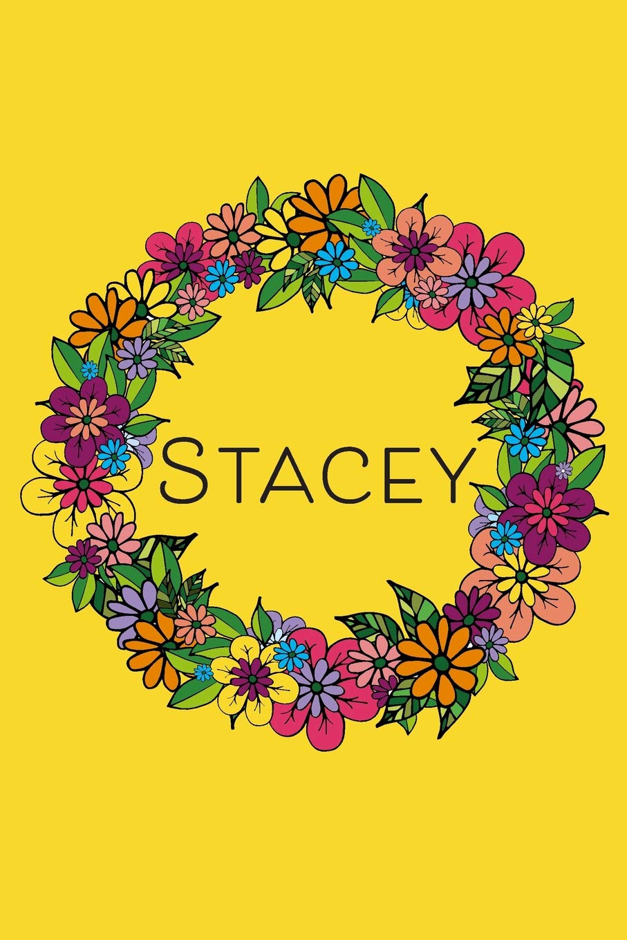 Stacey: Personalised Doodled Floral 6x9 Blank Lined Journal, 120 pages